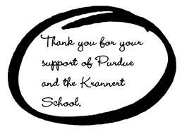 Thank you for your support of Purdue and the Krannert School