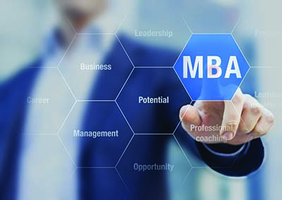 MBA and MS program stock image