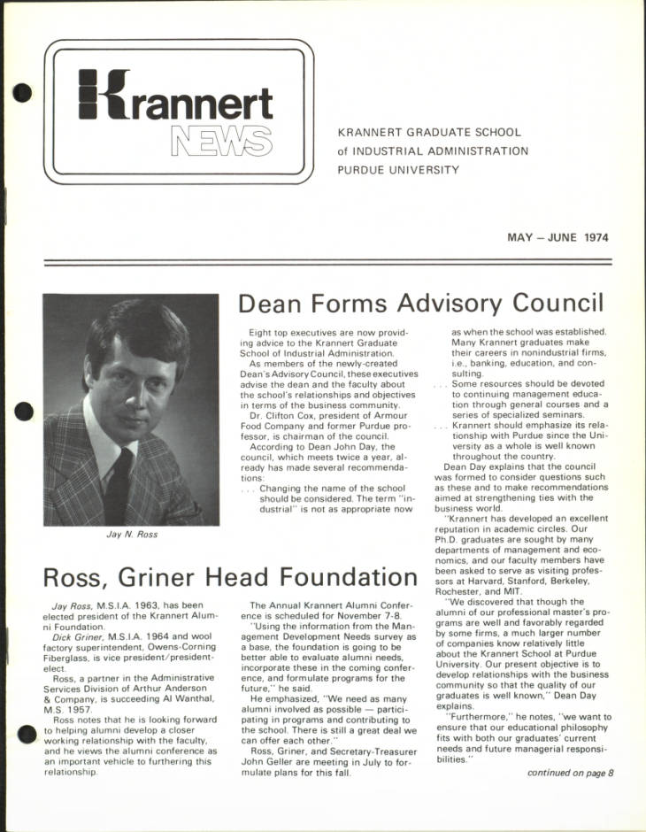 Krannert news, May-June 1974