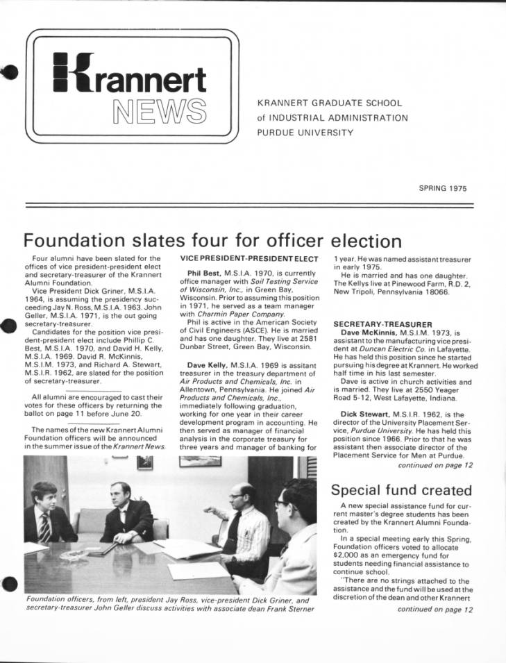 Krannert news, spring 1975