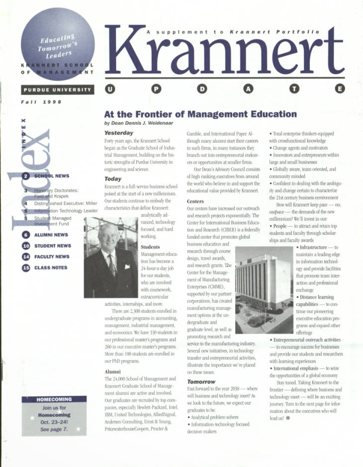 Krannert Portfolio, Supplement, Fall 1998