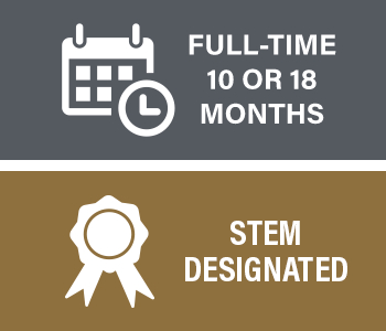 full-time program, 10 or 18 months, stem certified